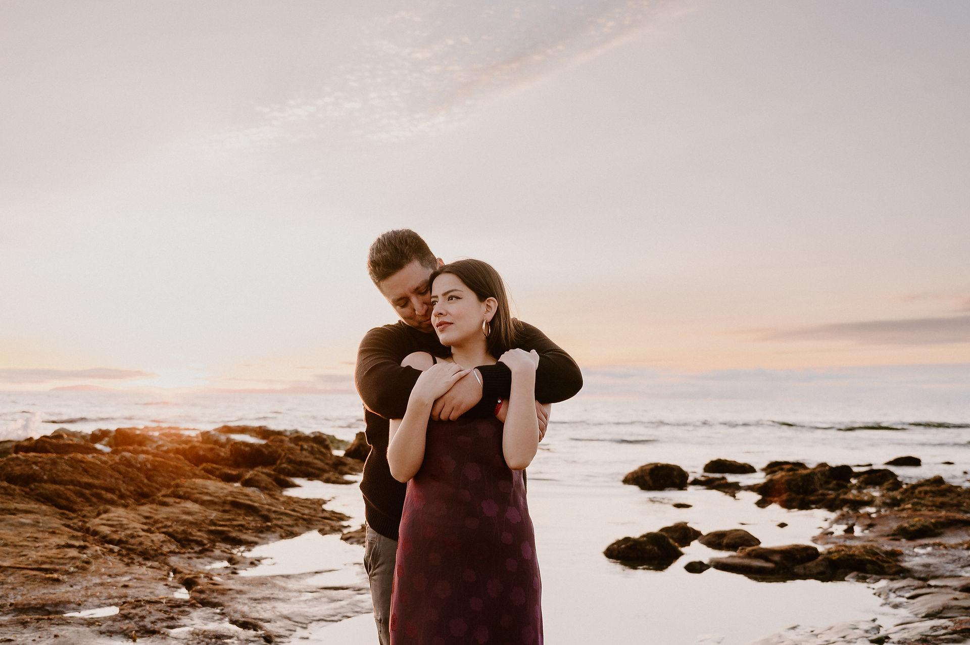 Crystal Cove State Park Beach Sunset Engagement photoshoot