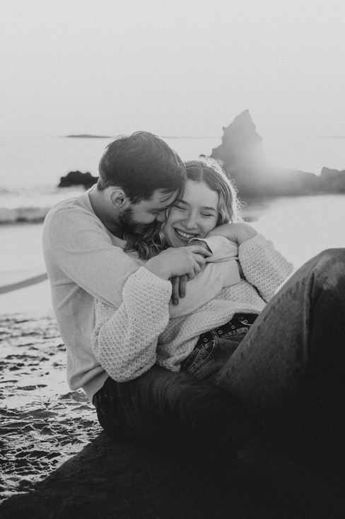 Corona Del Mar Sunset Beach Engagement Photography