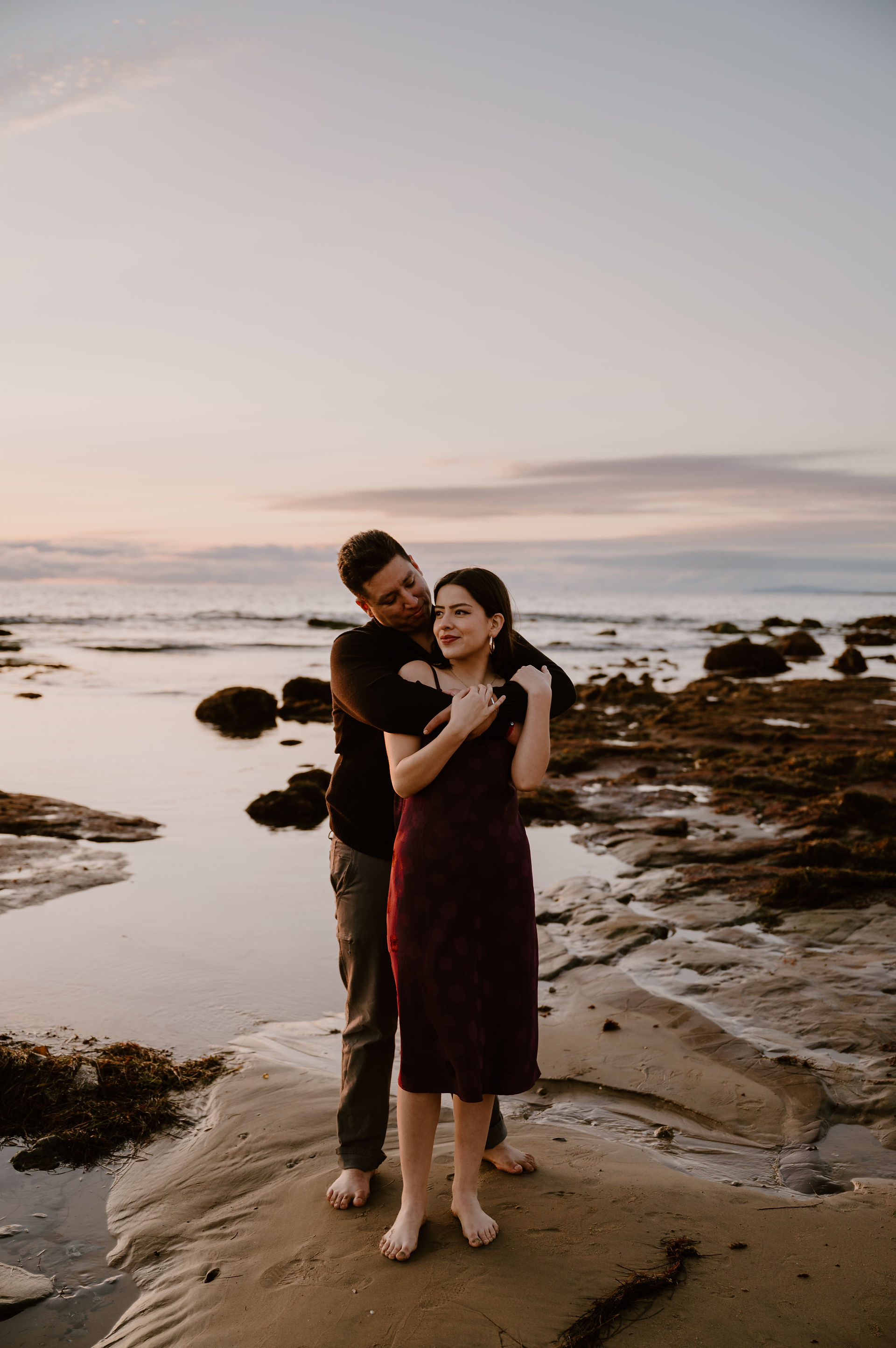 Crystal Cove State Park Beach Sunset Engagement photoshoot