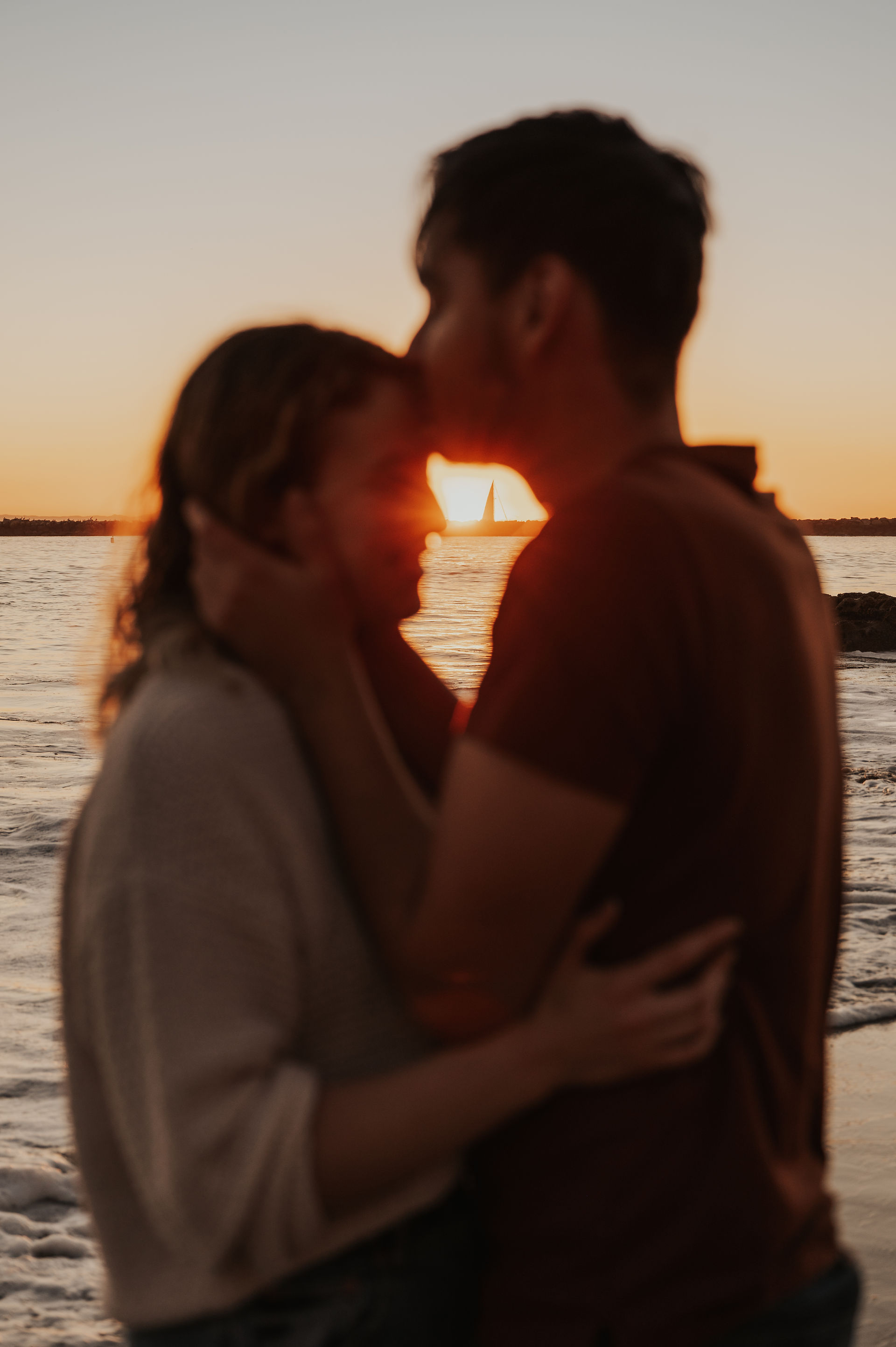Corona Del Mar Sunset Beach Engagement Photography