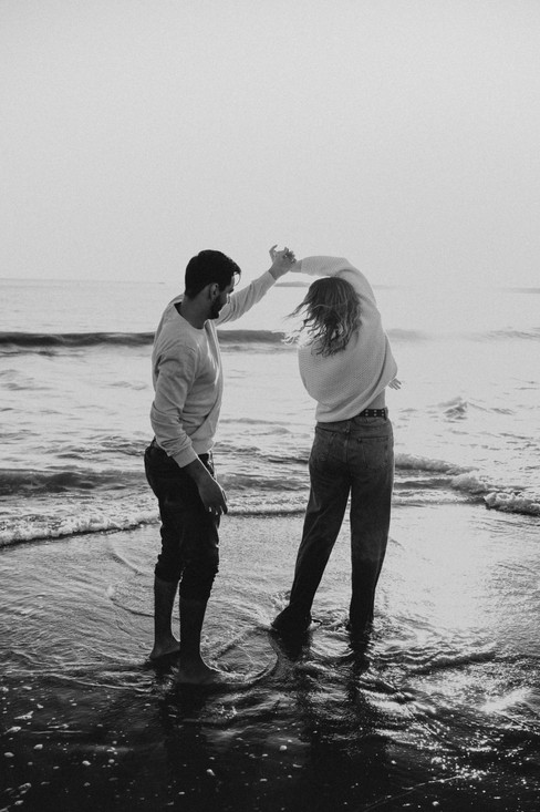 Corona Del Mar Sunset Beach Engagement Photography
