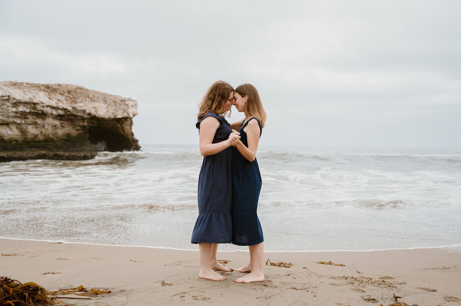 Natural Bridges Beach State Park Engagement Photography LGBTQ couple