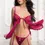 Thumbnail: Raspberry 3pc Tie Front Babydoll, Thong