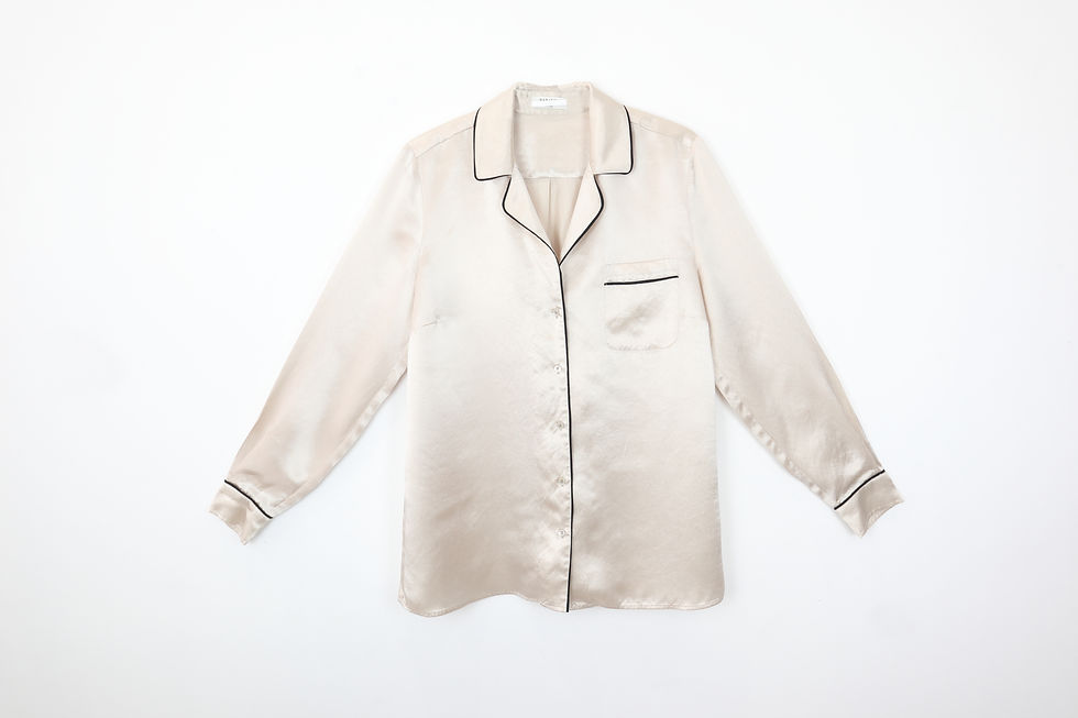 Babaton (Aritzia) - Champagne Silk Button Up Top (MED)