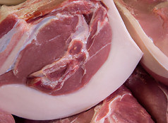 Pork butt raw meat in a counter .jpg