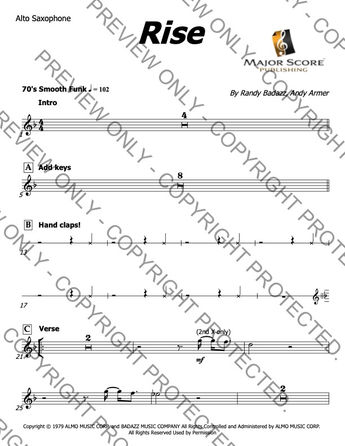 Rise (Herb Alpert) Big Band chart - Alto Saxophone 1 sheet music
