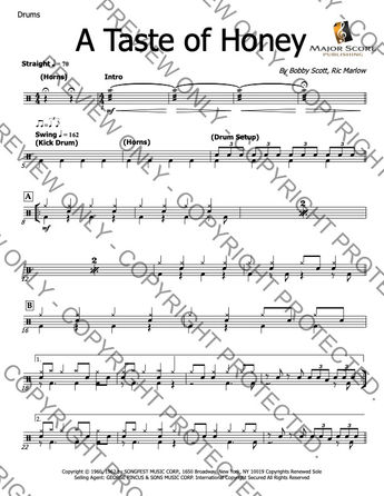 A Taste of Honey (Herb Alpert) - Drum sheet music