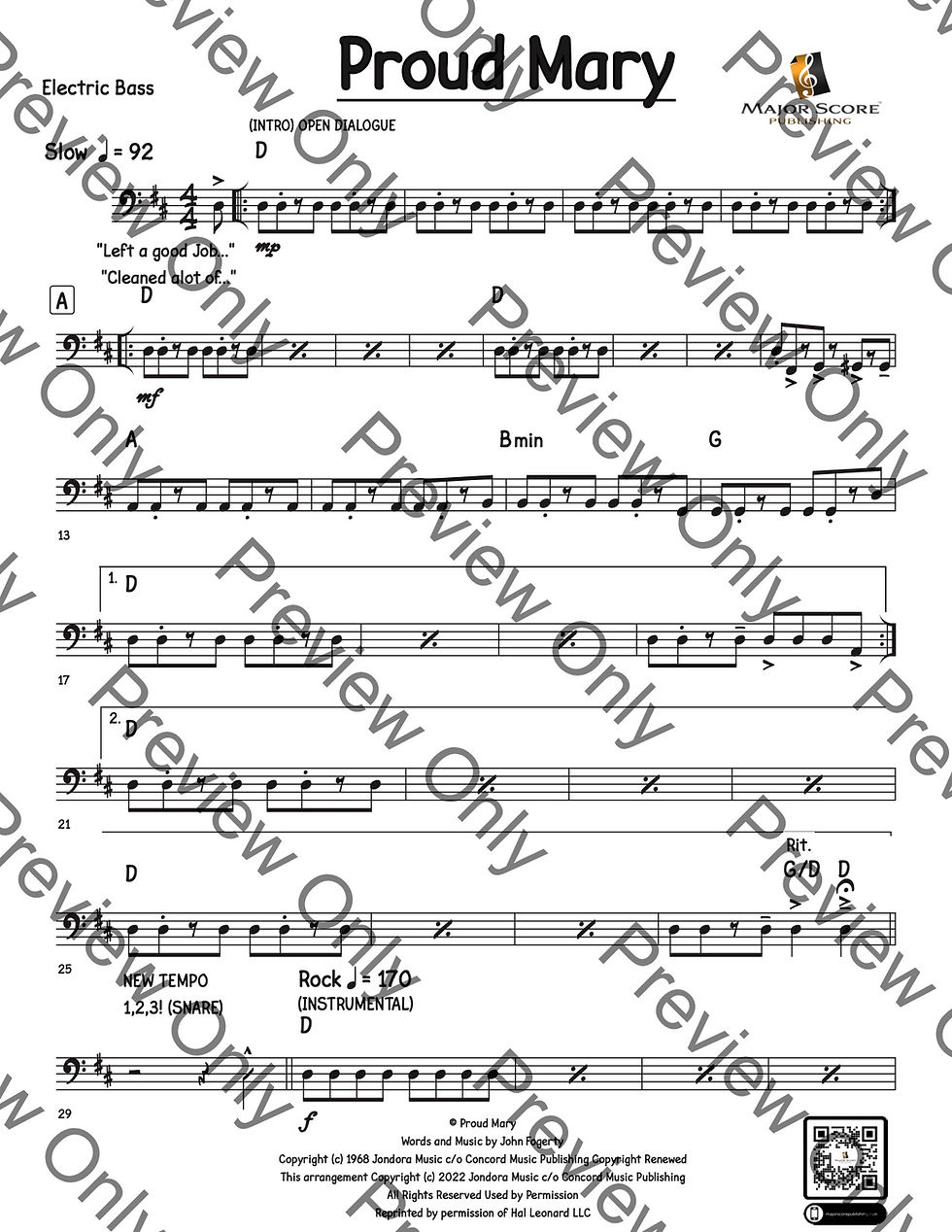 Thumbnail: Proud Mary (Tina Turner) Sheet Music