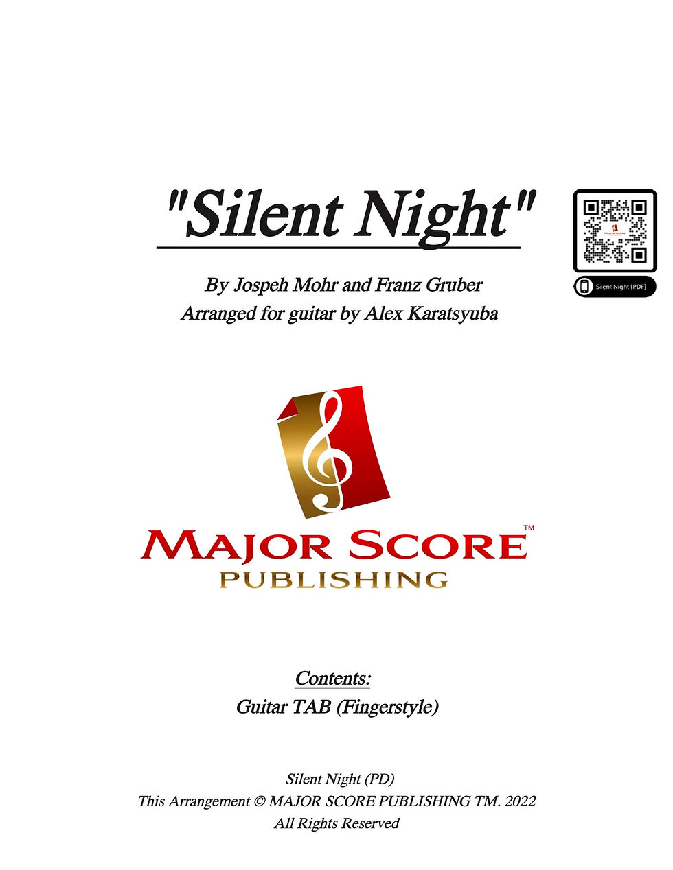 Silent Night Fingerstyle guitar tabs
