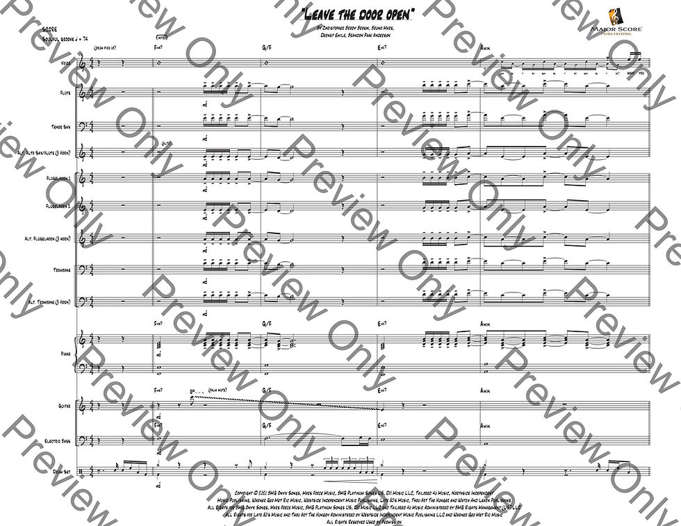 Leave the Door Open (Silk Sonic) - Score