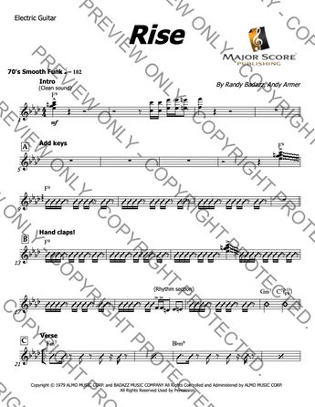 Rise (Herb Alpert) Big Band chart - Electric Guitar sheet music