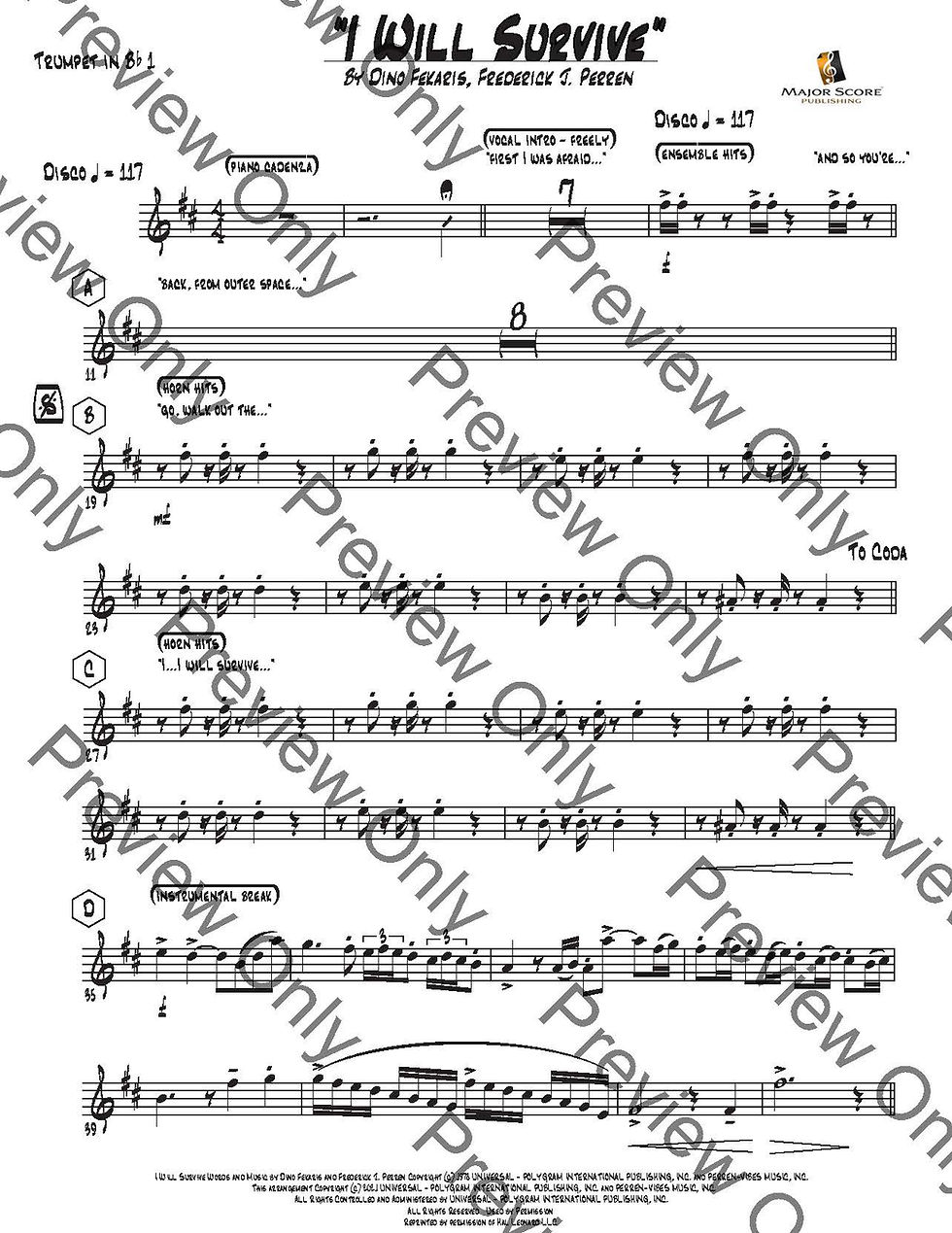 Thumbnail: I Will Survive (Gloria Gaynor) Vocal Chart