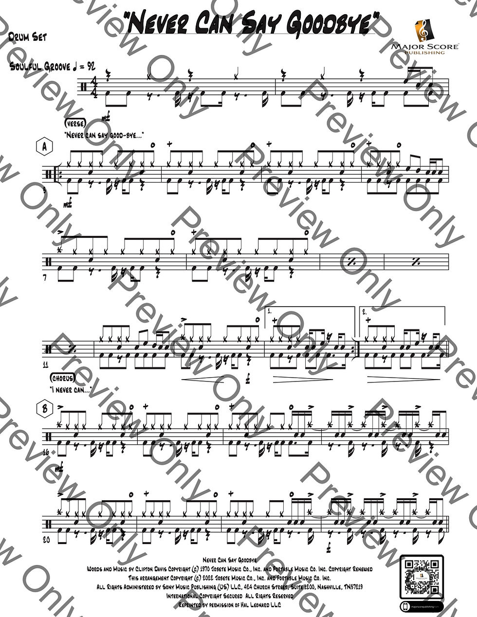 Thumbnail: Never Can Say Goodbye Vocal Chart (F)