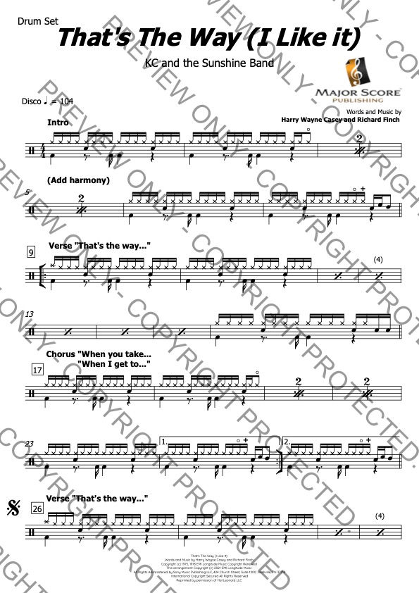 Thumbnail: That's The Way I Like It (KC and the Sunshine Band) - Vocal Chart