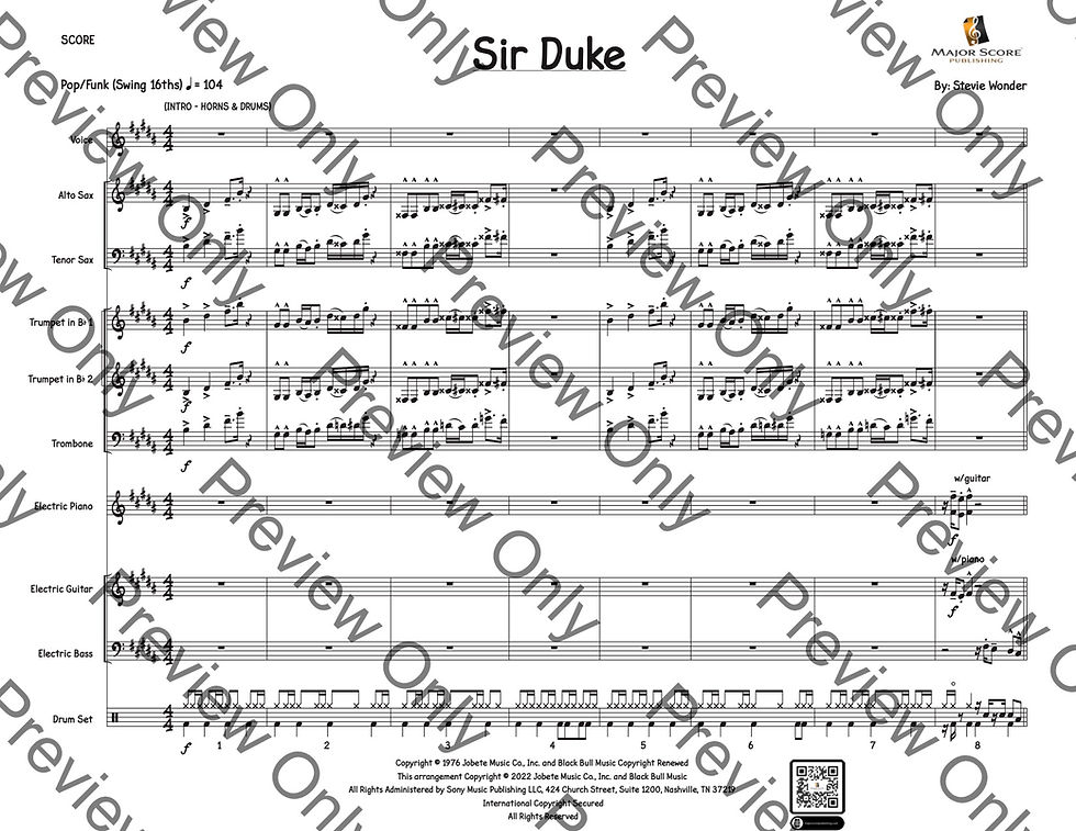 Sir Duke (Stevie Wonder) - Score