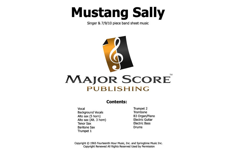 Mustang Sally (The Commitments | Singer & band sheet music download