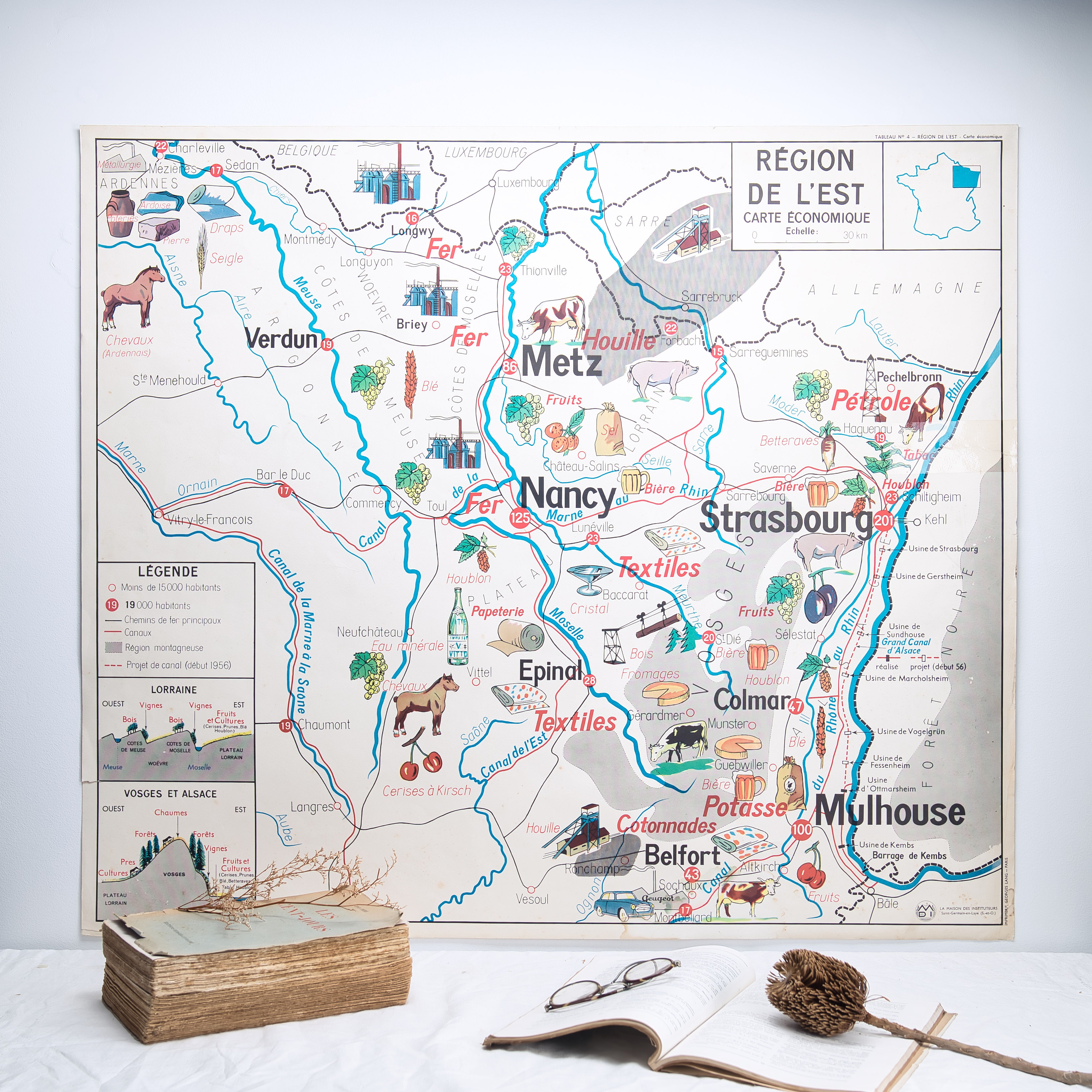 French Vintage School Map