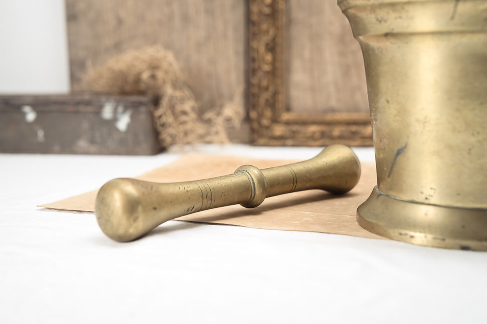 Thumbnail: French Antique Brass Mortar