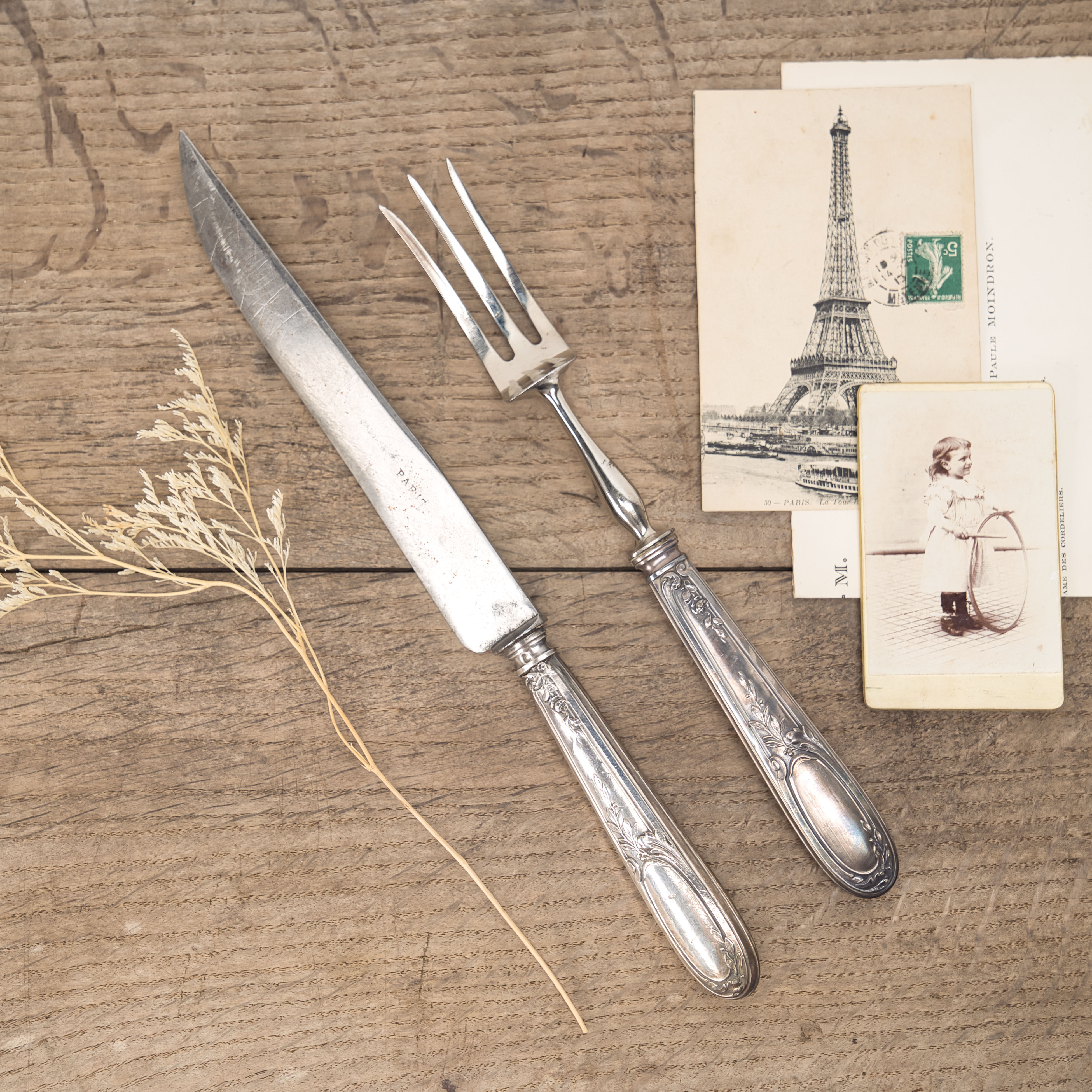 Silver Antique Cutting Set