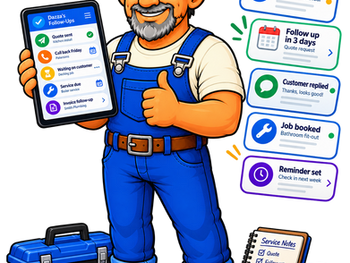 Dazza with follow-up tasks organised and completed