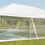 Thumbnail: 30 ft clear canopy side set up on a white canopy outside