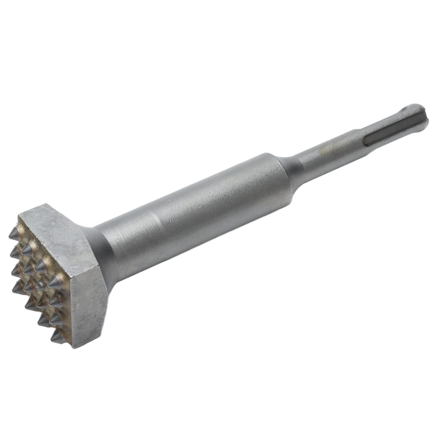 A bushing tool bit for scaling hammer drills.