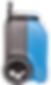 Blue dehumidifier on wheels