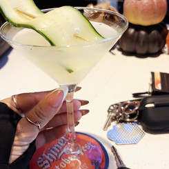 Cocktail being prepared by professional bartender at Austin event mobile bar