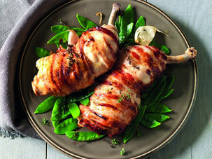 Pancetta Wrapped Chicken Legs