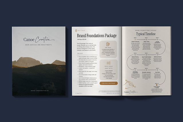 Canoe Creative services pamphley