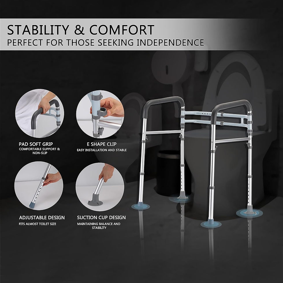 Thumbnail: Toilet Safety Rails, Adjustable Toilet Frame for Elderly,Seniors Fit Any Toilets