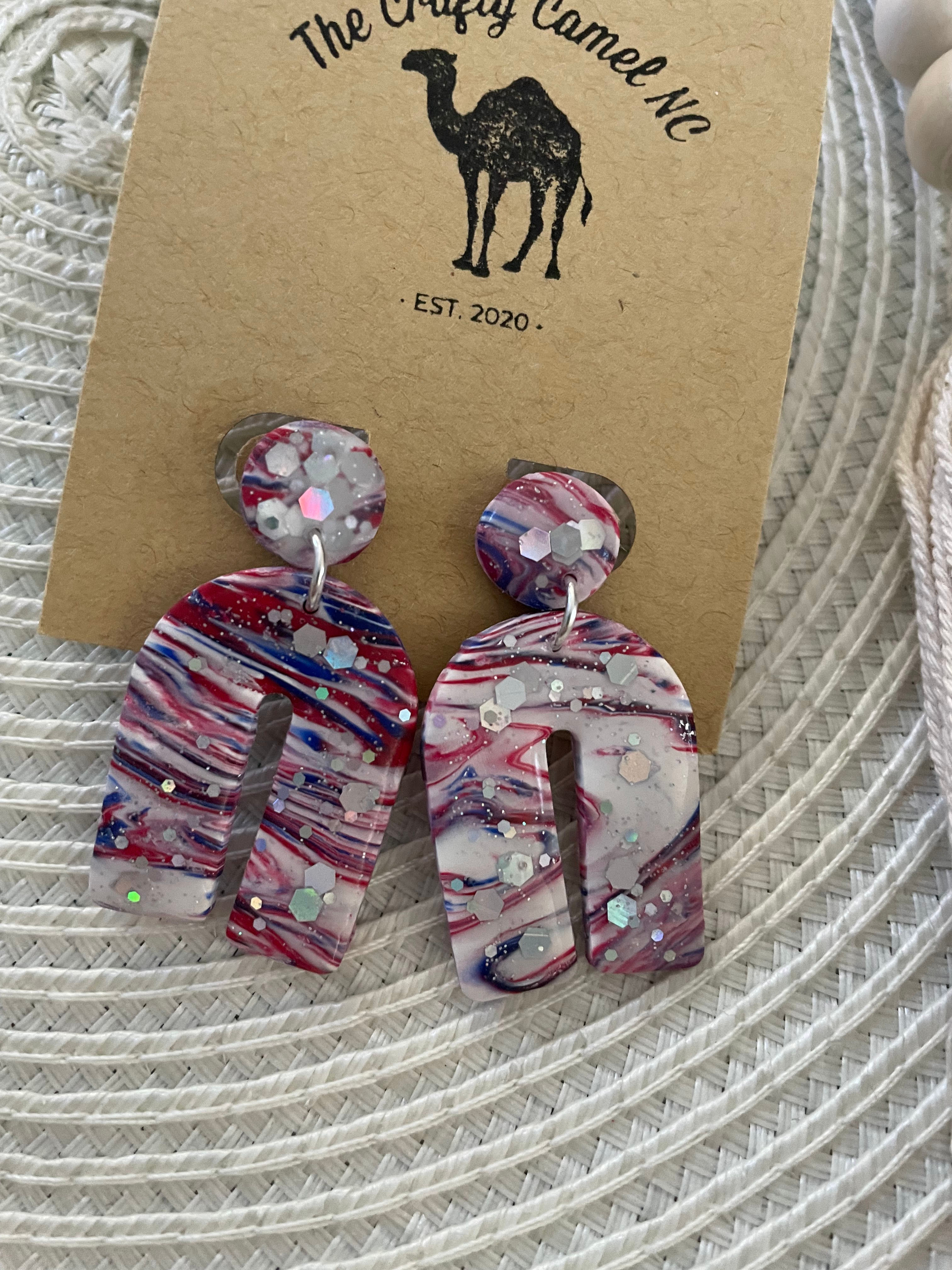 Americana Swirl Senna Dangles
