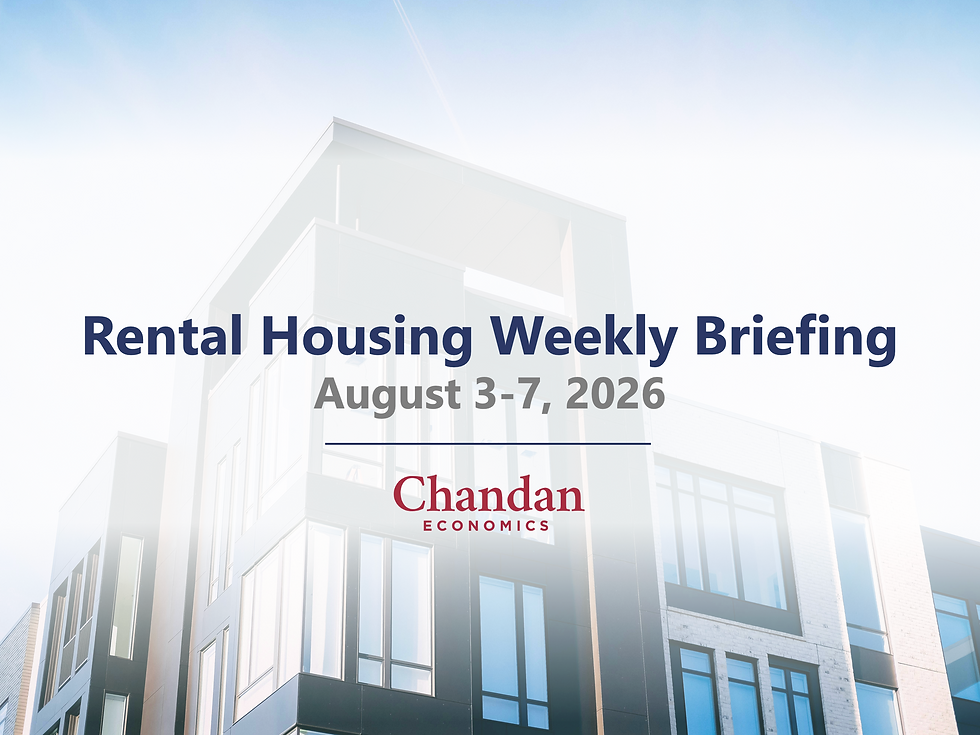 Rental Housing Weekly Briefing: August 3–7, 2026