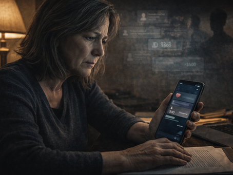Woman wondering what to do after she sent an image to a romance scammer