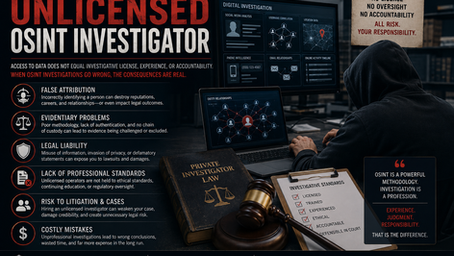 Unlicensed OSINT investigator conducting digital intelligence and online attribution analysis”