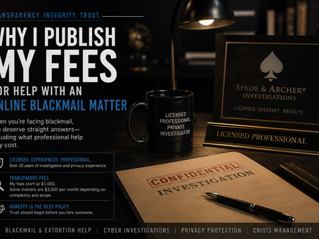 Why I Publish My Fees for Blackmail and Extortion Help