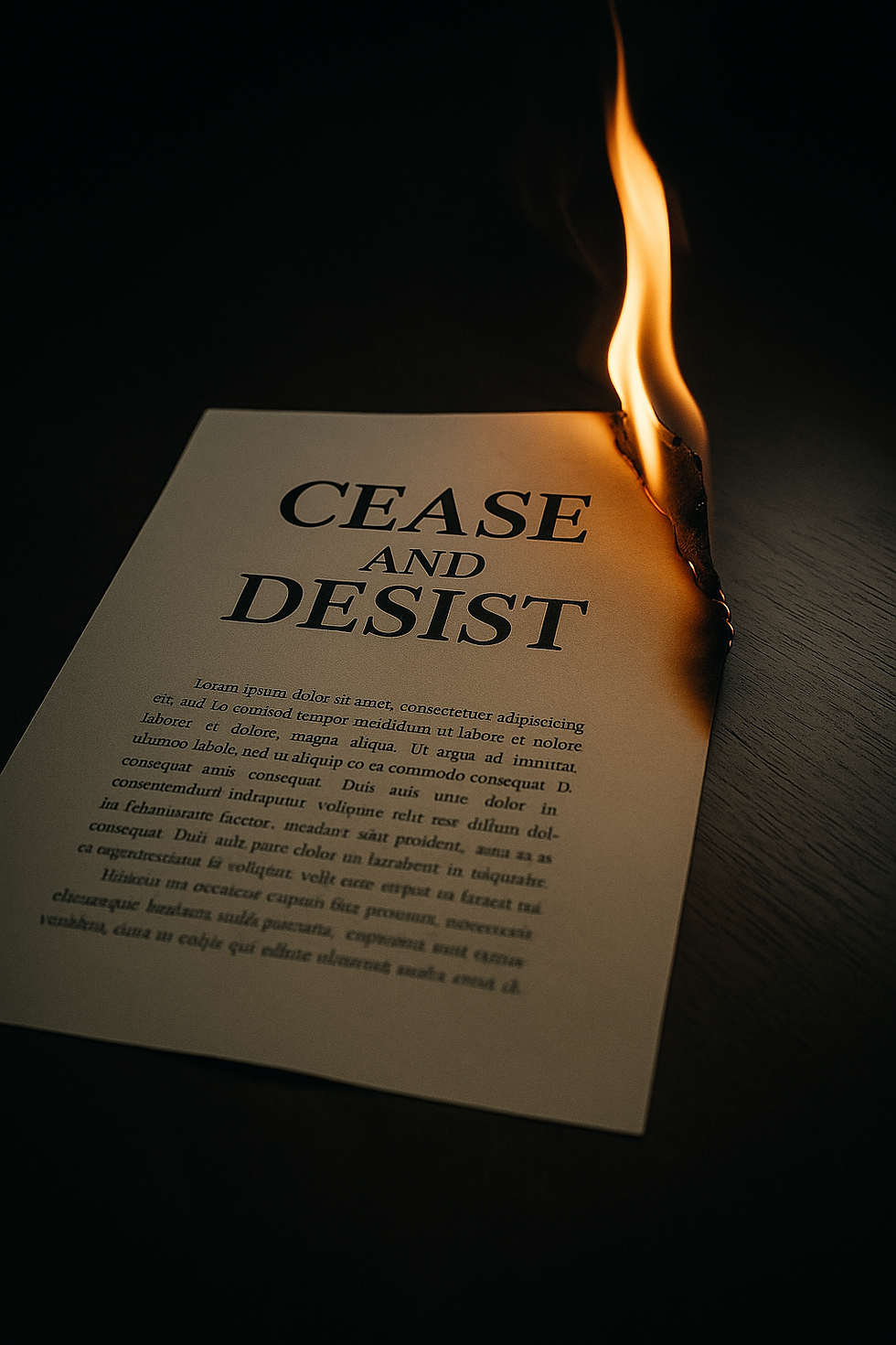 cease and desist letter burning - GrayCloak.com