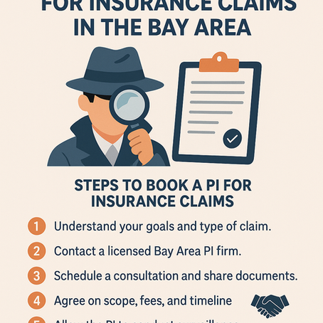 Steps to book a PI for insurance claim investigation