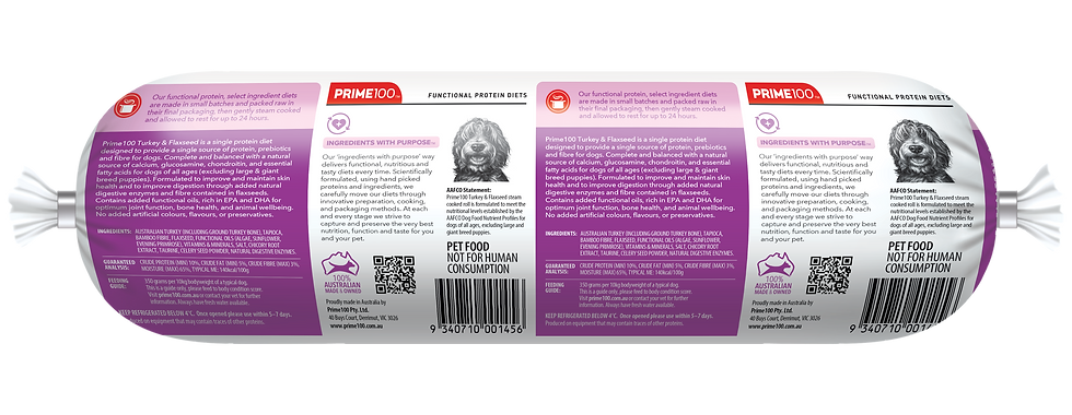 Thumbnail: Prime100 SPD™ Fresh Roll Turkey & Flaxseed 2kg