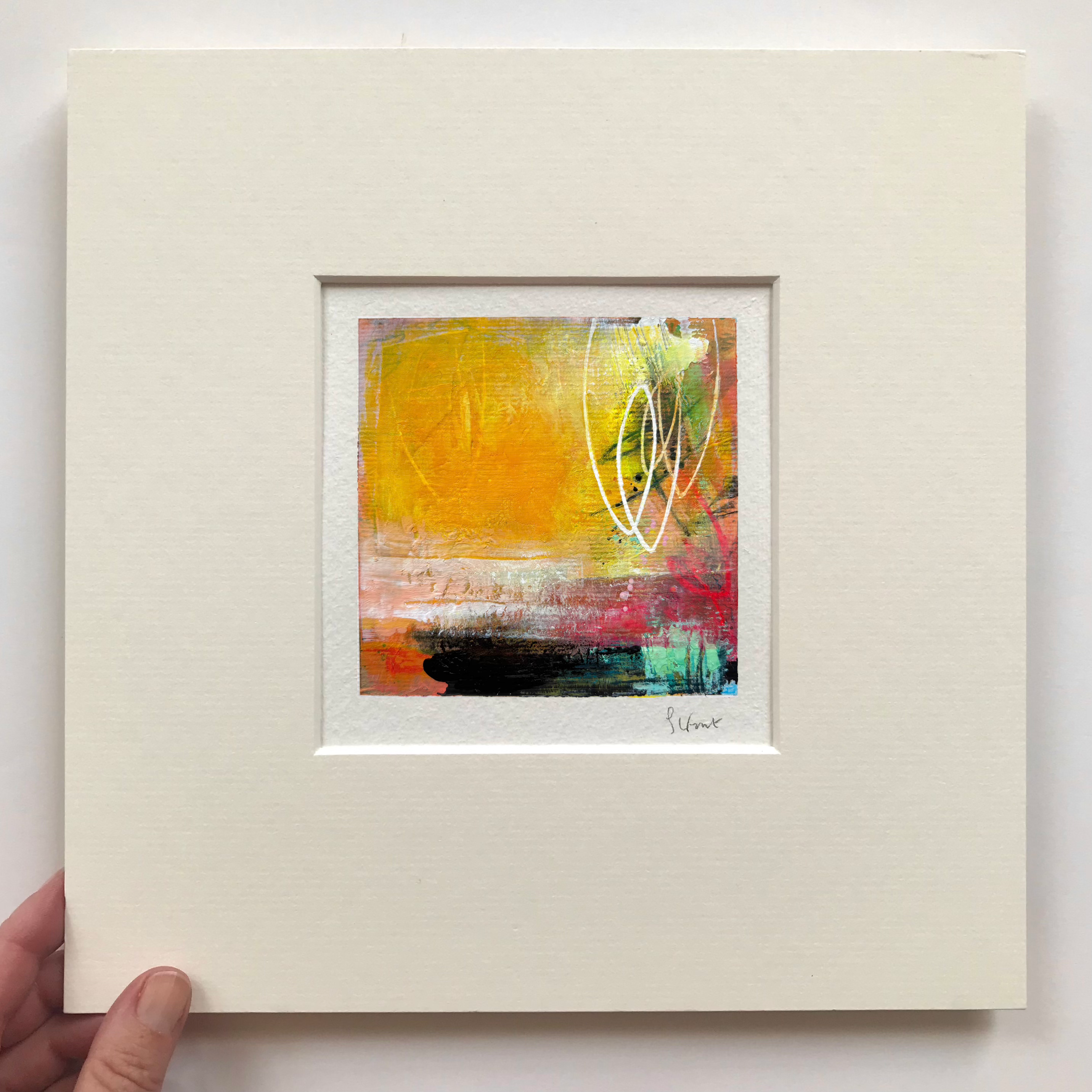 ACRYLIC ON PAPER IN MOUNT