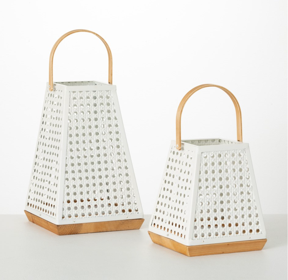 CANE LANTERNS - SET OF TWO