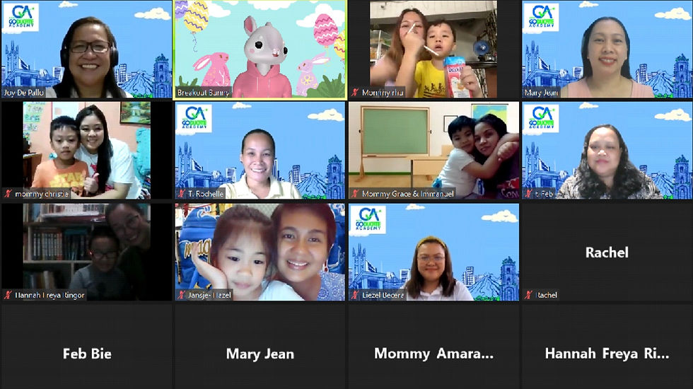 Filipino mothers learning from Goducate Academy on Zoom