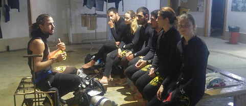 Instructor Dan giving Night Dive Briefing