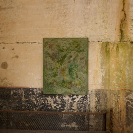 Tableau-Relief, soit, pigments, mixed media, 60 x 80 cm, 2022. Exhibition view Fort de Sai