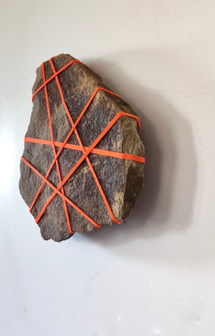 Rock Bondage, Sandstone and cord, 2022_