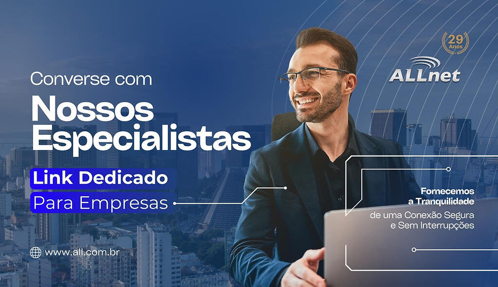 Link dedicado para empresas com conexão segura e estável, solução corporativa para otimizar desempenho da rede e evitar quedas de internet.