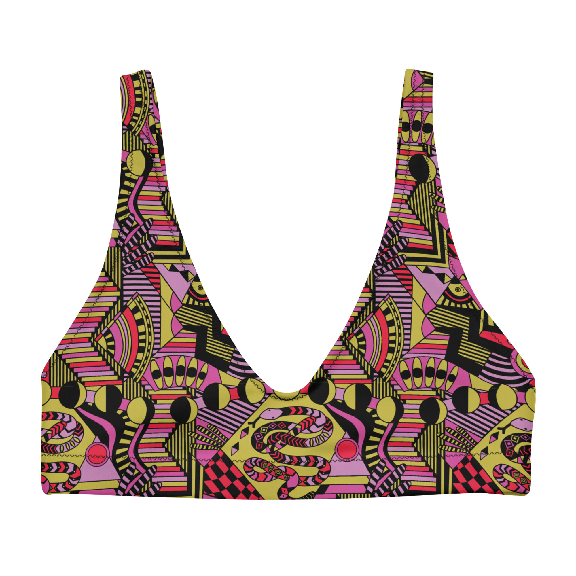 Snake Moon Geo Recycled padded Bikini Top