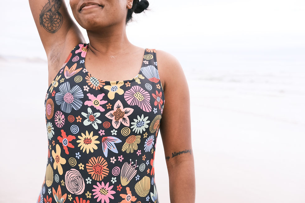 Rainbow Flowers One-Piece Swimsuit