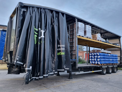 Pallets stacked on a Darcica Delivery Van