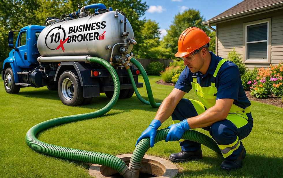 man pumping a septic system at a residential home